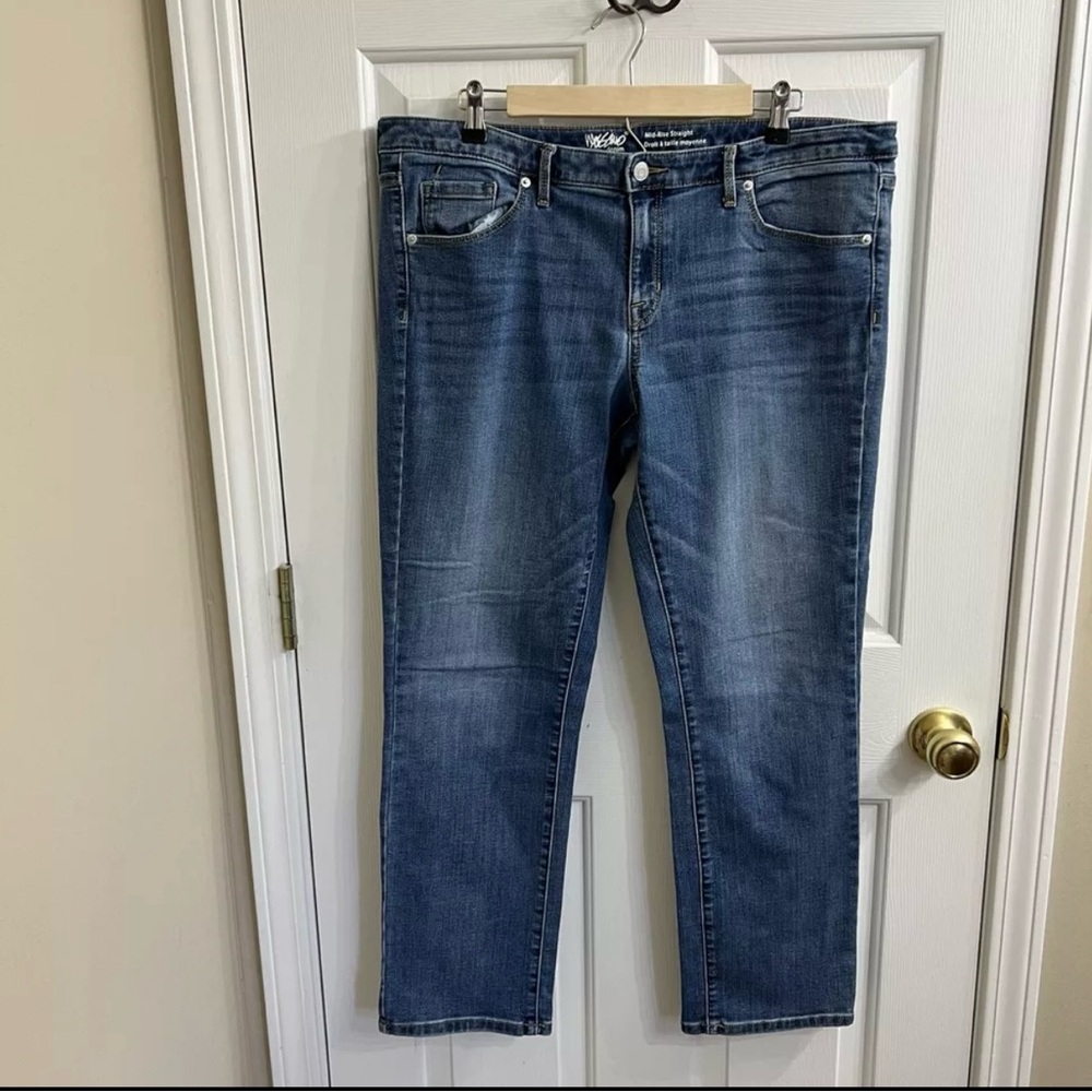 Mossimo Jeans Womens 16/33S Blue Denim Mid Rise Straight Medium Wash Ladies